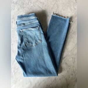 MOTHER Light Wash Ankle Crop Jeans